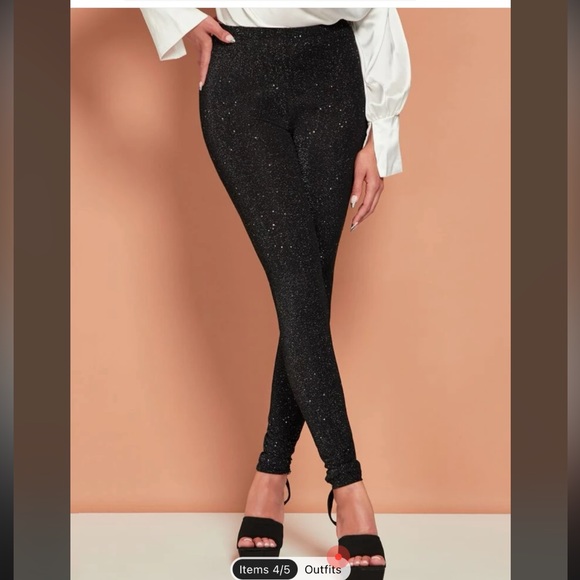 Express Pants - EXPRESS glitter black tights